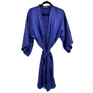 Victoria's Secret Satin Robe Women One Size Purple Lingerie Loungewear Sleepwear